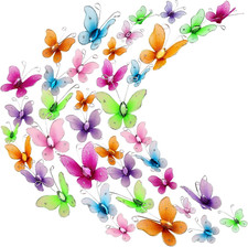60 Pcs Butterflies for Crafts with Gem, 3D Organza Colorful Butterfly, Glitter N
