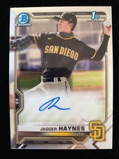 2021 Bowman Chrome JAGGER HAYNES 1st Rookie AUTO #CPA-JH Padres RC SP QUANTITY