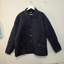 Voi Jeans Men's Size XXL Quilted Padded Jacket Hooded Navy Blue