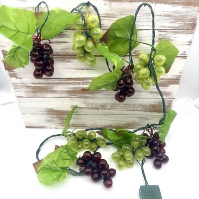 8 Count Red And Green Lampflash Grape Cluster String Lights