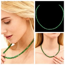 Smaragd Halskette Kette Rondelle 925 silber Geschenk Damen Collier Bailysbeads®