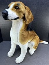 Melissa  Doug Beagle Dog Puppy 19in T Plush 4852 Realistic Brown White Stuffed
