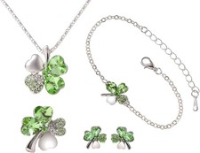 [Phoenix] Good Luck Four-leaf Squirrel Tal Claw Bar Necklace & Bracelet & Earrin