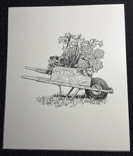 CALENDAR 10x12" Original Greeting Card Art #3137 May Flowers in Wheelbarrow | eBay US (Buy It Now)