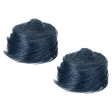 2Pcs 59" x 2" Plush Faux Fur Fabric Precut Strips, Dark Blue