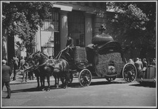 Horse drawn funeral carriage on a street in Buenos Aires Historic Old Photo