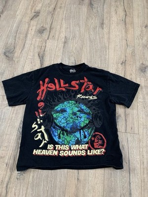 Hellstar Graphic T-Shirt  Textured Print Black Mens Size XL