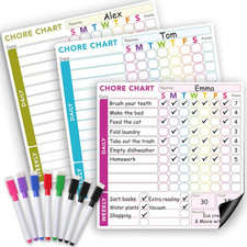 3 Pcs Behavior Reward Chore Chart for Multiple Kids, Teens  Adults - Pocket Cha