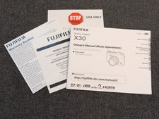 OEM Fujifilm X30 Basic Owner's Manual 56 Pg Original Extras Mint Condition
