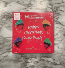 Sealed Happy Christmas Beatle People 7&rdquo; Color Vinyl Box Set Beatles Fan Club