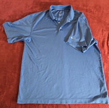 Nike Golf Men s Large Blue Dri-FIT Polo Shirt Performance Athletic Golf Top