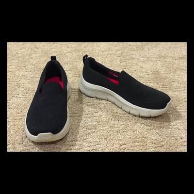Skechers Black Go Walk Flex Goga Mat Slip-On Tennis Shoes Sneakers 8.5 EUC