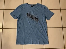 Hugo Boss Men's "Tee 3" Blue Logo Print Short Sleeve T-Shirt US Large