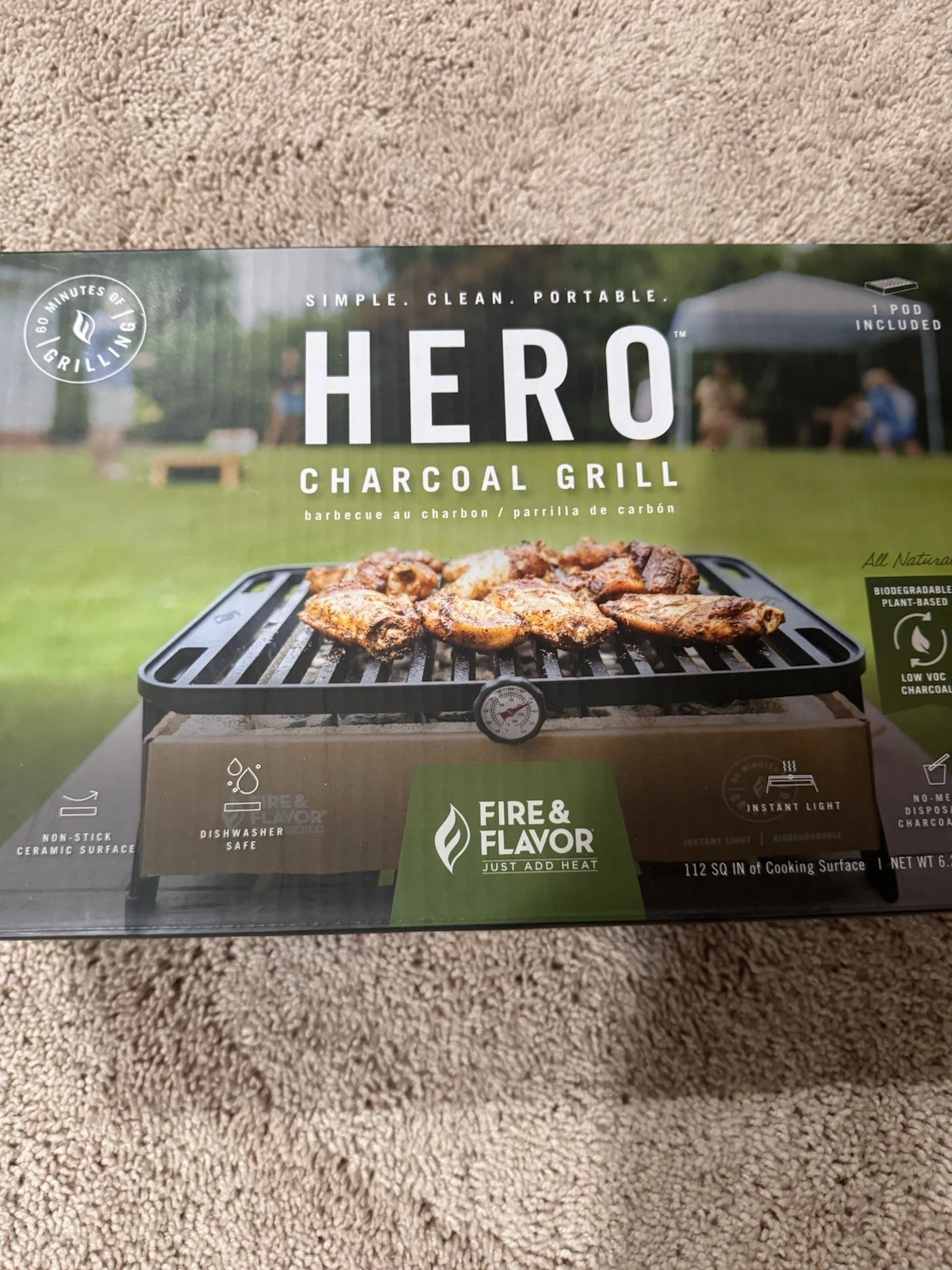HERO Portable Charcoal Grill Black Model FFG1 - Fire & Flavor
Opens in a new window or tab