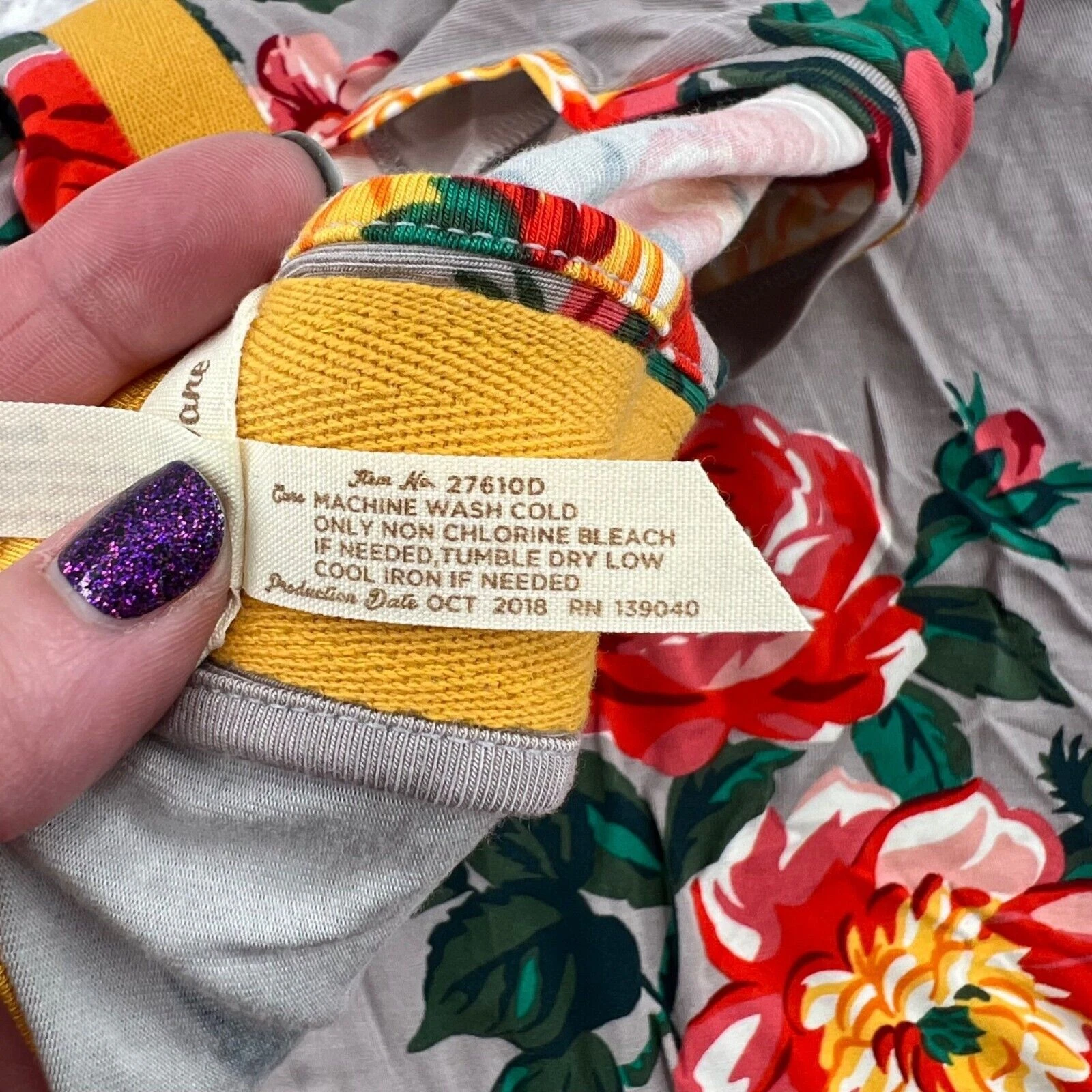 VETEMENTS Abito midi Matilda Jane donna sono un sognatore floreale luminoso manica lunga grigio grande