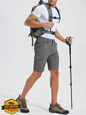 Mens Convertible Hiking Pants Zip Off Quick Dry Water Resistant Cargo