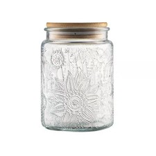 Vintage Glass Jar with Lid, 23.7oz Airtight Glass Food Storage Container for ...