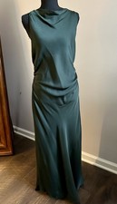 Quince Washable Stretch Silk High Neck Midi Dress - L