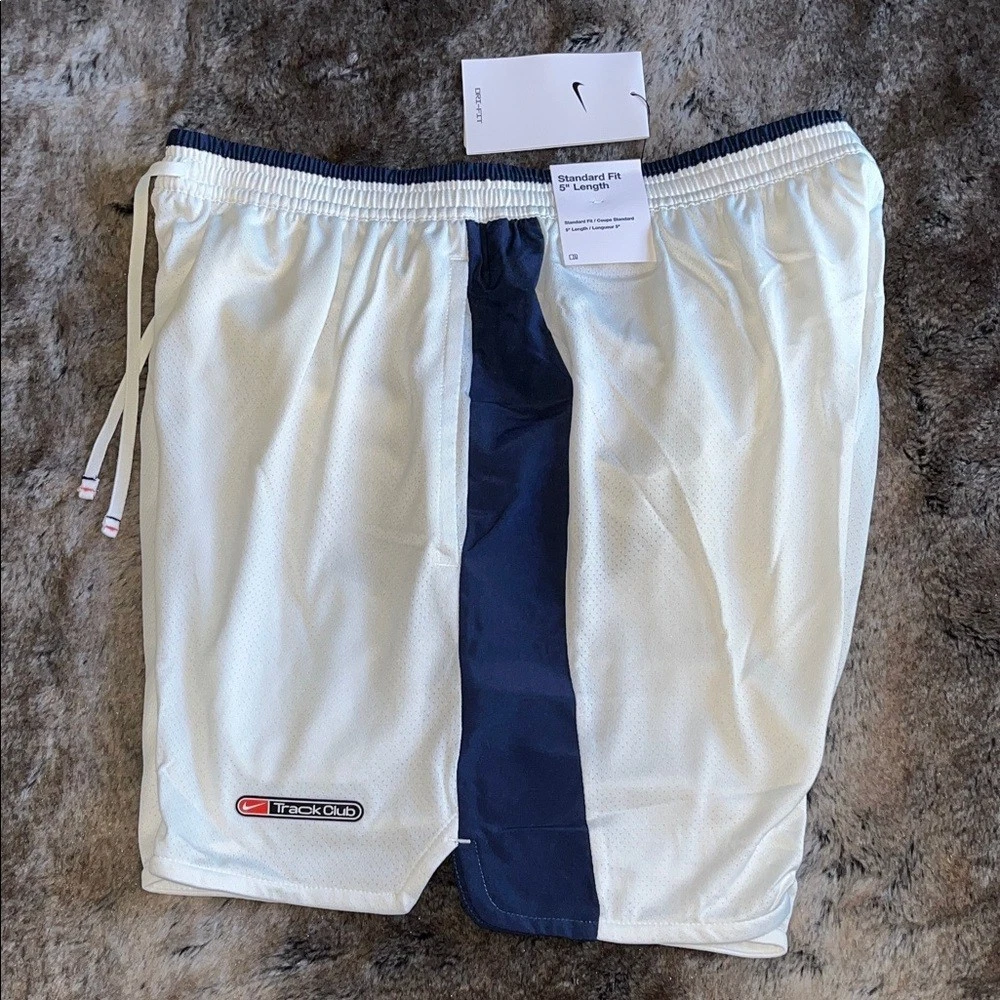 Nike Running Shorts Mens M Track Club White blue Shorts 5" Brief Lined FZ7397