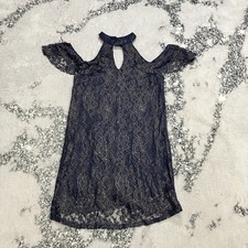 Francescas Lace Cold Shoulder Choker Dress Navy Womens Size Small Boho