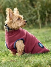 Weatherbeeta Comfitec Fleece Zip Dog Coat 50cm Medium Burgundy/ Navy Jacket