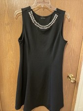 Zenobia Little Black Dress W/Glitz NeckLine Check Measurements In Pics For Size