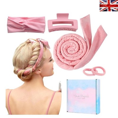 Rosa Heatless Lockenwickler Stirnband - umweltfreundliches Haarstyling für schöne Locken
