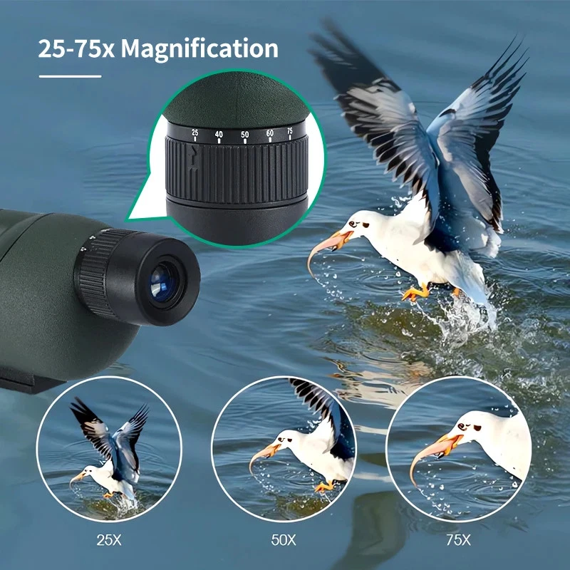 25-75x60 Spotting Scope Zoom Monocular high power telescope Bak4 Prism ED... - Image 3 of 4