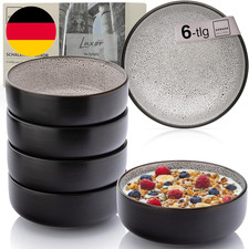 SÄNGER Luxor | Steingut Müslischalen Bowl Schüssel 6 Teilig, Schüssel Set 6 Pers