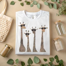 Cool Giraffe Family Shirt – Funny Matching Safari Animal Graphic Tee A438