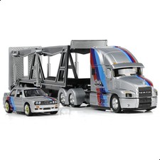 1/64 Scale Die-Cast Alloy Car Carrier Truck Set with Semi Tractor Auto Transport