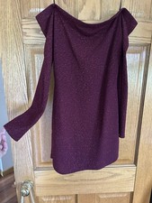 Windsor Off The Shoulder With Sleeves Burgundy Sparkle Dress Short Homecoming Lg
