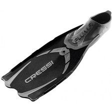 Open Box Cressi Pluma Full Foot Fins-Black / Silver 4 - 5 UK, 5-6 US Men's 6-7 W