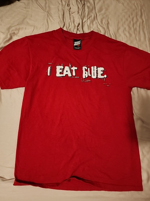 Vtg 2001 ''I Eat Glue'' Y2K T-Shirt (Measurements In Description)