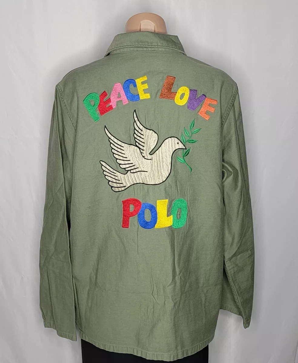 Polo Ralph Lauren Women’s Peace Love Polo Green Military Jacket Size XL