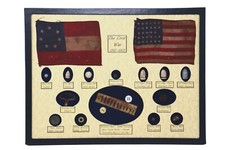 Civil War Relics, Bullets, Harmonica Reed in Display Case (16 Piece) with COA