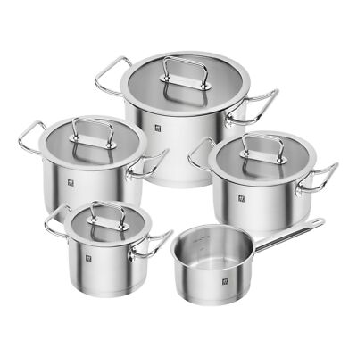 Zwilling PRO 5-Pcs Cookware Set Stainless Steel with Titanium-Reinforced Base