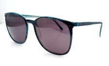 Vintage Logo Paris UZ674 Blue Marble Oval Sunglasses France W/NEW LENSES 