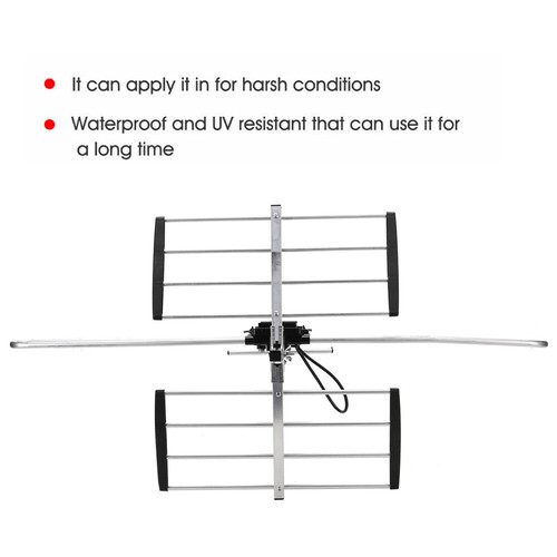 Outdoor Digital TV Antenna HDTV VHF UHF FM Signal Ready Aerial Amplifier Booster - Picture 5 of 12