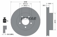 Textar 2X Bremsscheibe Vorne Ø288 Mm InnenbelüFtet Beschichtet FüR Jeep