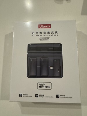 Ulanzi Two Wireless Microphone Lapel Mics With Receiver UW-MIC 20P For IPhone.