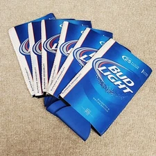 Bud Light 25 oz Beer Drink Koozie Fits Extra Oz Cans Neoprene Set of 6 Unused