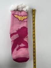 Sherpa Lined Non-Slip Wonder Woman Christmas Slipper Socks NEW