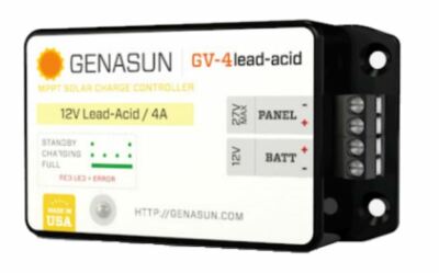 Genasun GV-4-PB-12V, 4A MPPT Charge Controller 12V for Lead Acid Batteries