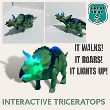 ABC Trading Co. Walking Roaring Triceratops Dinosaur Toy With Lights  Sounds.