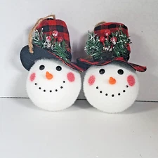 Christmas Ornament Styrofoam Snowman Head Vintage