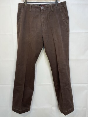 Alberto Size 34x34 Brown Super Broken Fit 1 Missing Button Pants