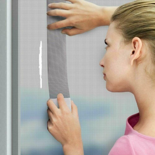 Nastro ADESIVO Ripara Zanzariere Zanzariera FIBRA VETRO Grigio 5x200 cm INSETTI - Foto 8 di 8