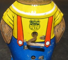 VINTAGE J. CHEIN MADE IN USA TIN TOY WINDUP WALKING BEAR  works! Great Colors — photo 4