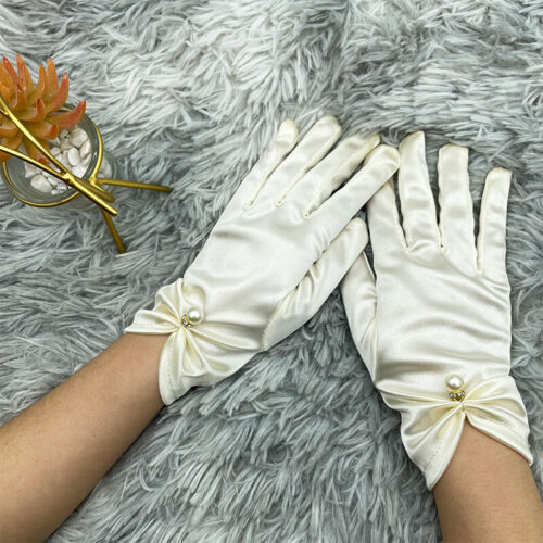 Etiquette Costume Prom Party Gloves Bright Color Spandex Gloves Solid Color❀ - Picture 1 of 52